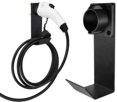 Lectron Electric Vehicle Charger Nozzle Holster Dock & J-Hook Combo for All J1772 EVs