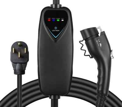 Lectron Level 2 EV Charger - ETL Certified, 240V, 40 Amp, NEMA 14-50 Plug, 16 ft Extension Cord & J1772 Cable
