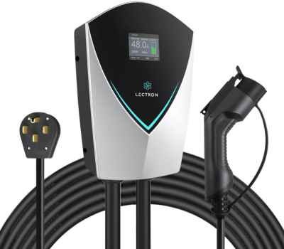 Lectron V-Box 48 Amp Electric Vehicle Charging Station - Powerful Level 2 EV Charger (240V) with NEMA 14-50 Plug/Hardwired