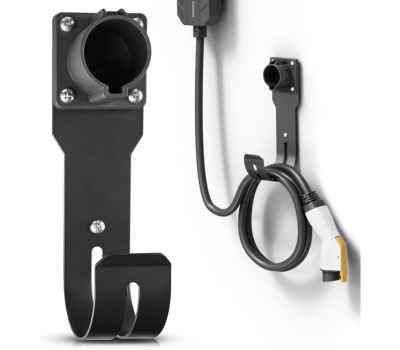 MECMO EV Charger Holder SAE J1772 Nozzle Holster Dock and J-Hook Combination Wall Mount