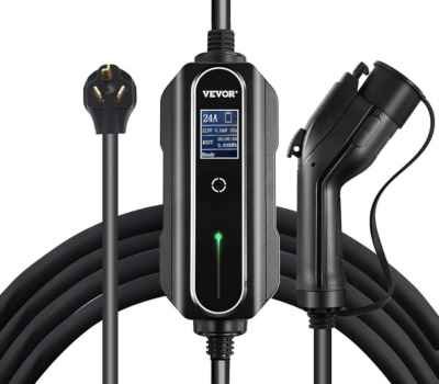 VEVOR Level 2 EV Charger, 24 Amp 110-240V, Portable Electric Vehicle Charger